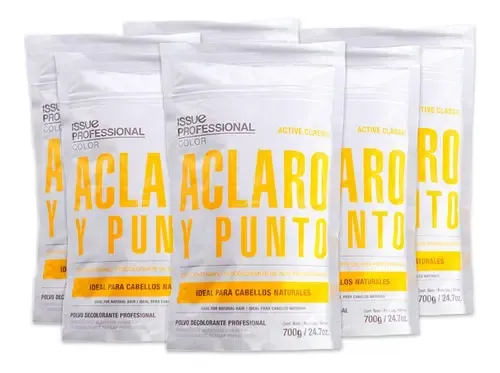 Issue Polvo Decolorante Active Classic Pelo Natural 700gr x 6 unid Tono Aclara hasta 7 tonos