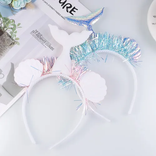 Diadema De Sirena Para El Pelo Con Forma De Concha Y Flores