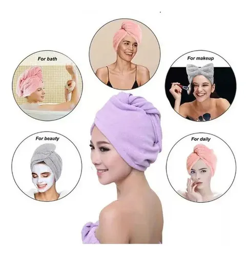 1 Toallas De Microfibra Para Secar El Cabello Gorro De .