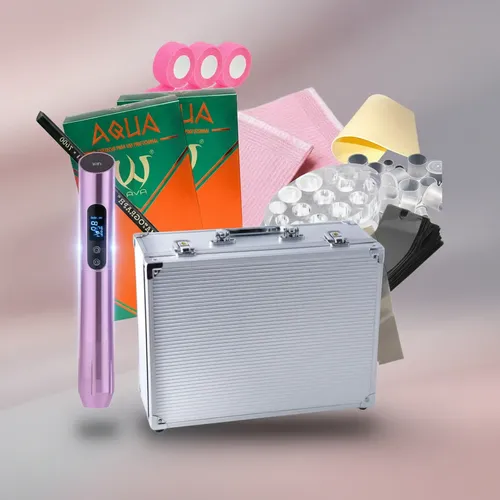 Kit Micropigmentacion Cejas Y Labios Pen Doble Bateria Color Rosa