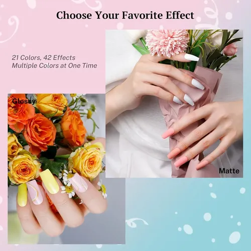 Set Esmaltes Gel Phoenixy 24 Piezas 21 Colores