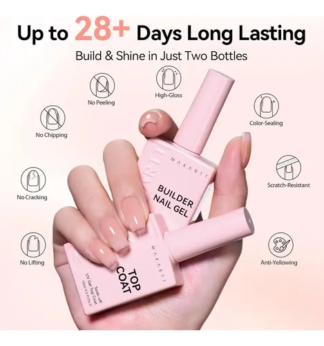 Set De Base Y Top Coat Makartt Nude 2 En 1 15 Ml Gell
