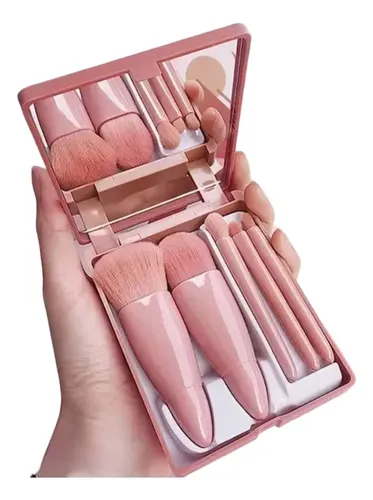 Set Compacto De Brochas De Maquillaje De Viaje Para Una Fáci