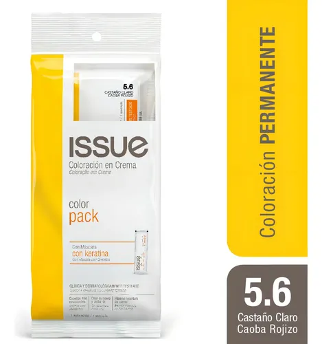 Tintura Issue Professional Colorpack Claro Caoba Rojizo Cabello Permanente