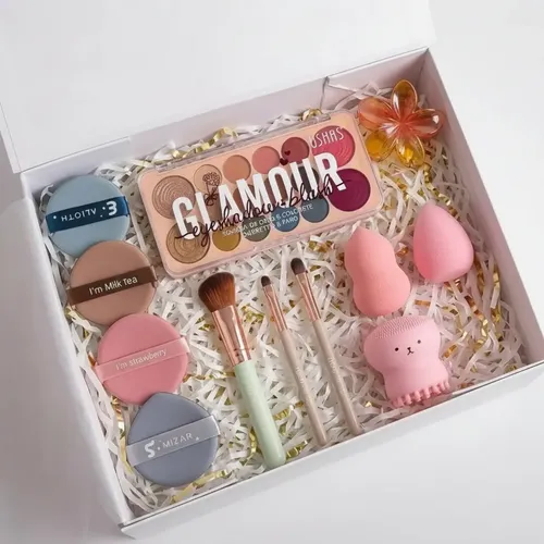 Kit Completo De Maquillaje Paleta Brochas Esponjas Regalo