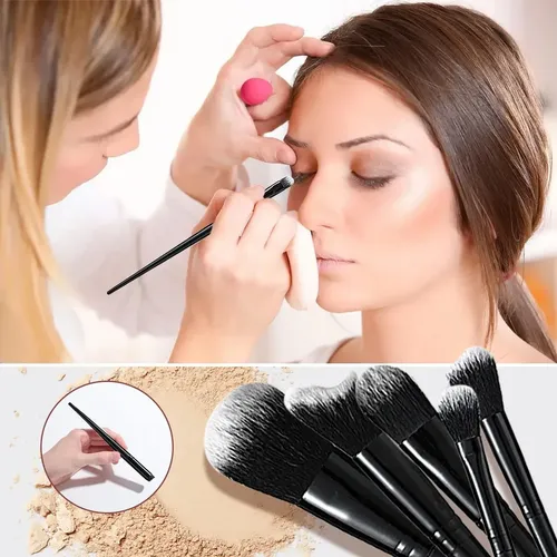 Brochas De Maquillaje Kit 30 Pcs Para Maquillaje Profe Negro
