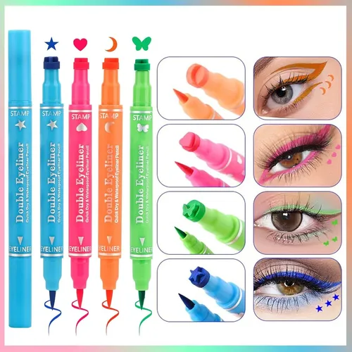 Set Eyeliner Líquido Con Sellos Erinde 4 Colores