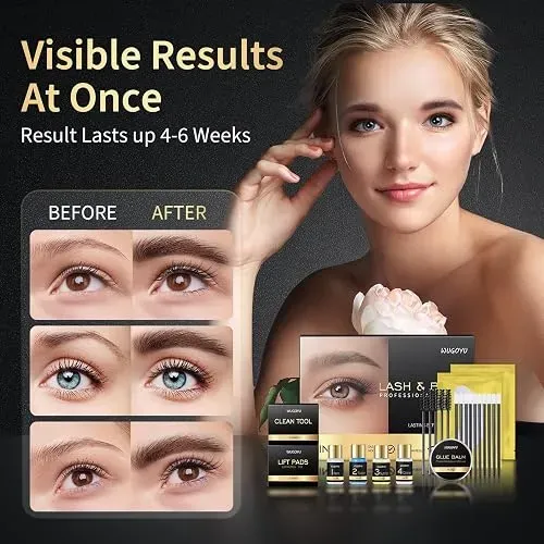 Kit Permanente Pestañas Y Cejas Wugoyu 2 En 1 Lash Lift Brow