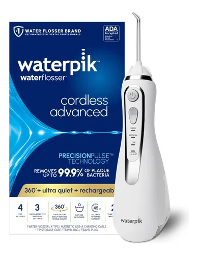 Hilo Dental Inalámbrico Waterpik Wp-580 Recargable Blanco Blanco