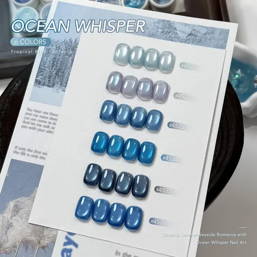Gel Cat Eye Gaoy Ocean Whisper: 6 Esmaltes Magnéticos Con