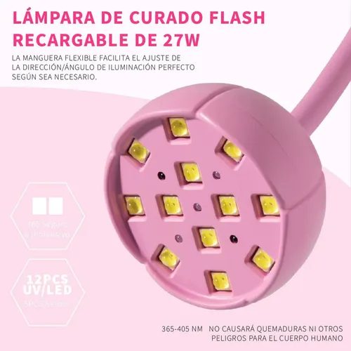 Lámpara Secador Uv Led De Uñas Manicure Profesioinal 27w