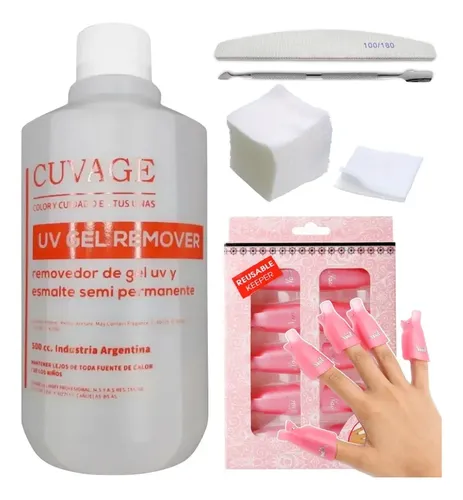 Kit Removedor Uv Esmalte Semipermanente Broches Wipe Gel 500