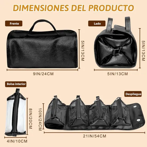 Neceser De Viaje For Mujer, 4 En 1, Impermeable, Plegable, [