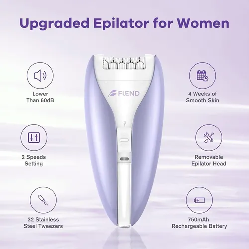 Depiladora Inalámbrica Beauzmo 2 Velocidades Morado