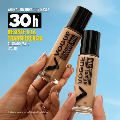 Base Vogue Resist Tono Capuccino Mate Duración 30 Horas 30ml