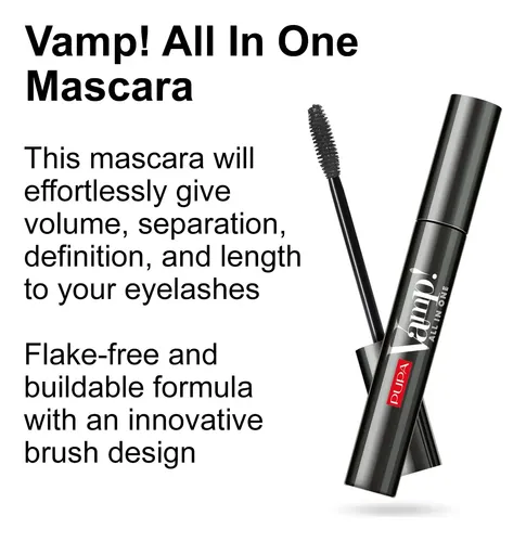 Máscara Pupa Milano Vamp! Todo En Uno 101 Extra Black, 9 Ml