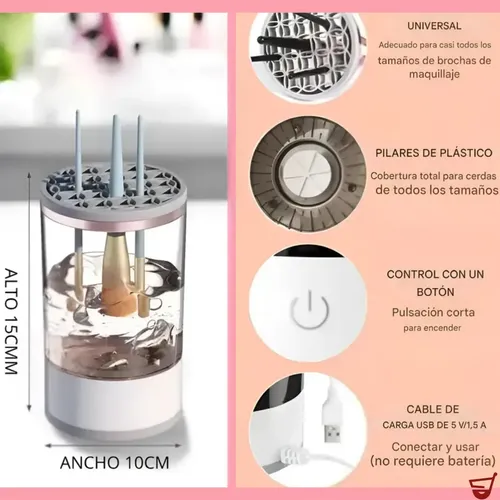 Limpiador Eléctrico y Automático de Brochas de Maquillaje USB
