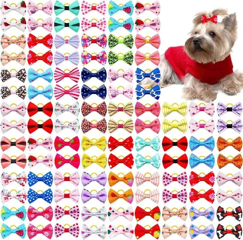 Lazos Pequeños Para El Pelo Con Forma De Perrito, 100 .
