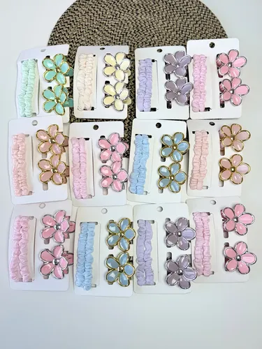 24 Colitas Y 24 Pinzas Broches Pelo Flor Mariposa Por Mayor