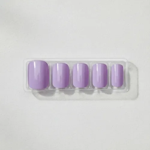 Press On Tips Autoadhesivo Oval Cherimoya Violeta Lisa