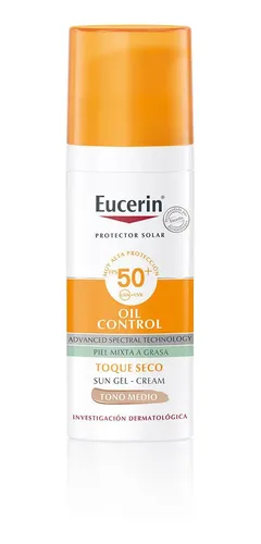 Eucerin Solar Gel F50+ Toque Seco Tono Medio