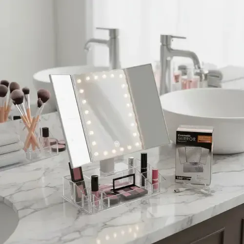 Organizador Y Espejo 180° Con Luz Zoom X2 Y X 3