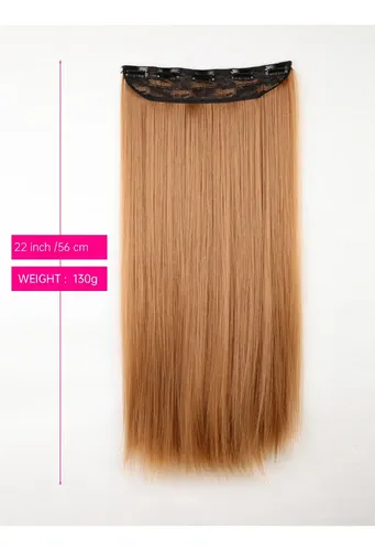 Extensión De Cabello Sintético Lacio 56cm Castaño Claro