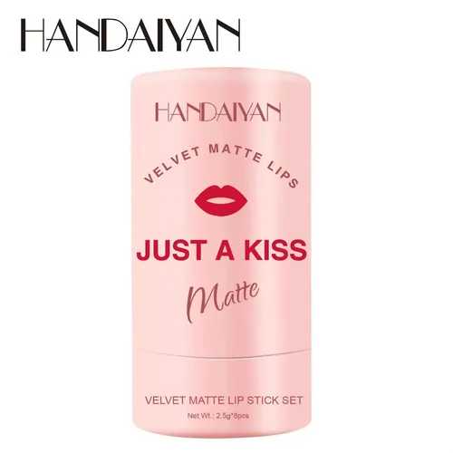 Set Cilíndrico De Lápiz Labial Mate De Terciopelo Fácil De C