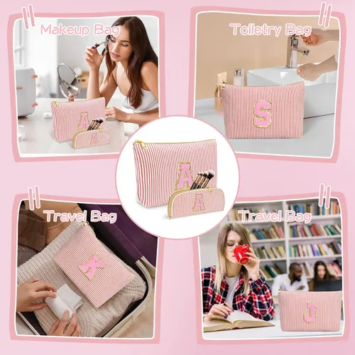 Bolsa De Maquillaje Ibeacos 28x20x8cm Inicial Personalizada