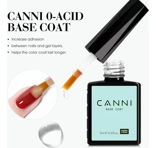Conjunto Base Y Top Coat Gel Canni 2 Piezas