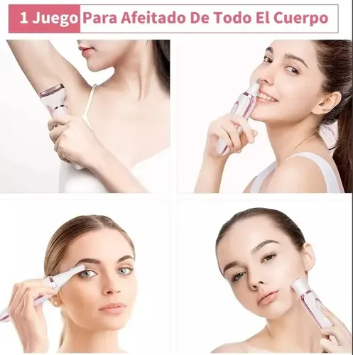 Depiladora Eléctrica 4 En 1 Portatil Usb Mujer Cuerpo Cara