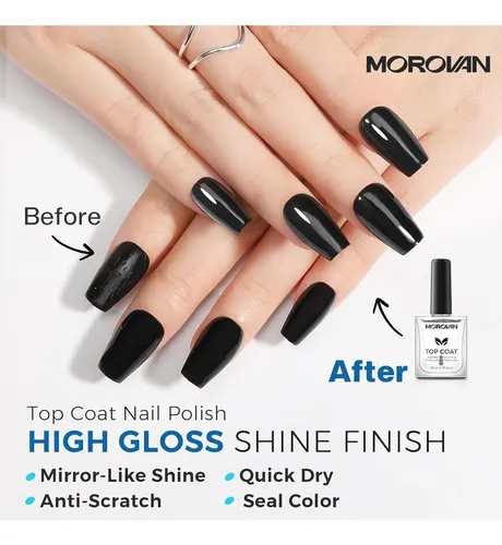 Base Y Top Coat Esmalte De Uñas Morovan 2pcs Secado Rápido