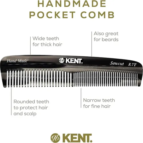 Peine Doble Para Cabello Y Barba Kent R7tg, Grafito