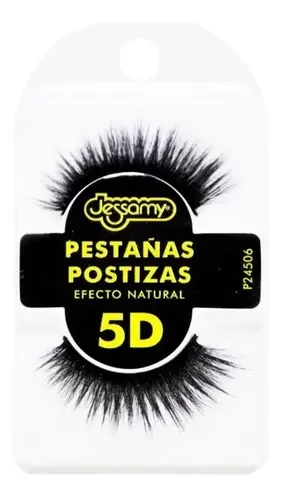Pestañas Postizas Naturales Jessamy 5D Pelo Real Negro Pack x2