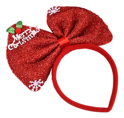 Halloween Diadema Navideña Con Lazo Rojo Para Mujer,