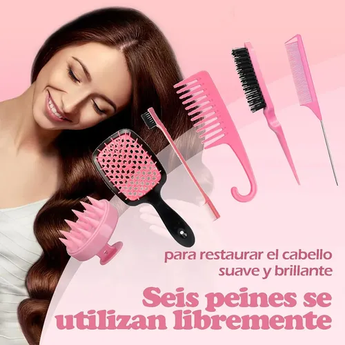 Kit Rizado 18 Piezas Peine Cepillo Peine Pinzas For El