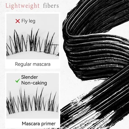 2pcs New Metal Wand Mascara, Waterproof Fiber Iron Mascara
