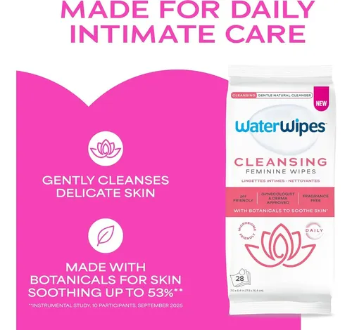 Toallitas Waterwipes Femeninas Para Cuidado Íntimo 28 Uds