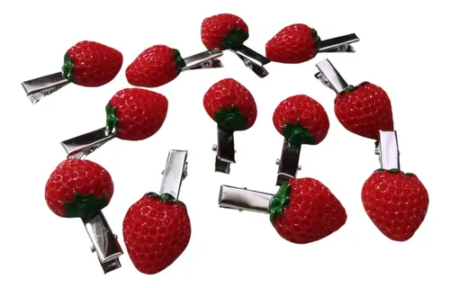12 Pz Broche Horquilla Adorno Cabello Peinado Fresa Fresita