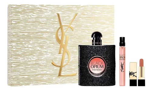 Perfume Mujer Yves Saint Laurent Black Opium EDP Set 90 ml + Mini Rouge
