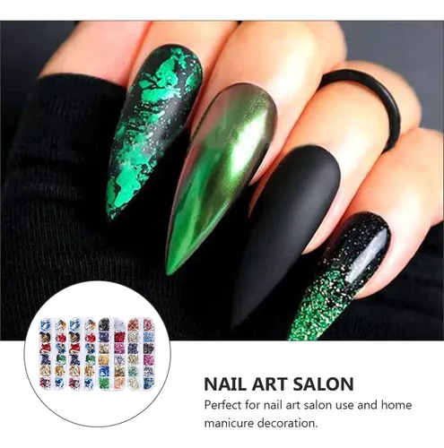 3 Cajas De Foil Para Uñas, Brillos Y Pegatinas Para Nail Art
