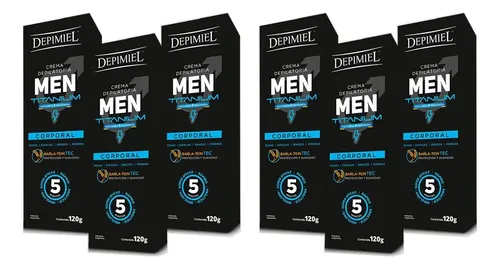 Kit 6 Cremas Depilatorias Men Powerful Corporal Depimiel