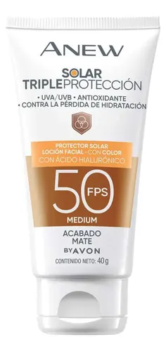 Protector Solar Color Facial Fps 50 Avon Anew Tono Medium