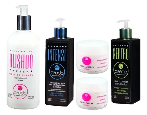 Azeda Combo Alisado, Shampú Neutro, Intense,  Cremas Intense