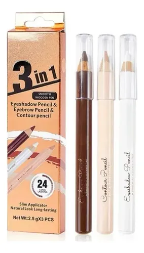 Set De Lápiz Para Cejas Y Ojos 3 En 1, Uock, Color Rubio