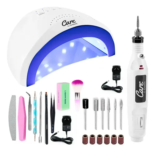 Kit Manicura Uñas Gadnic Con Torno Profesional Y Cabina UV LED 22W