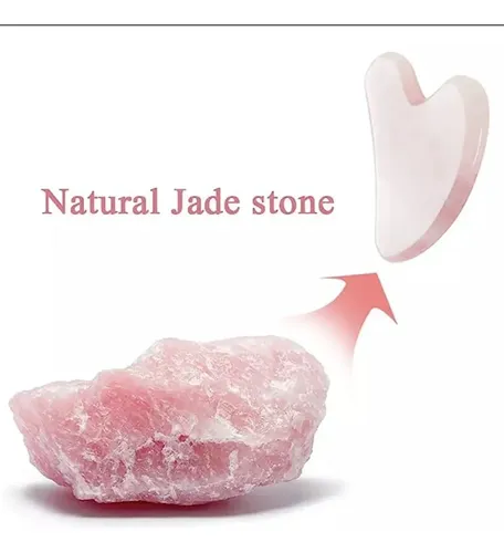 Rodillo Facial De Piedra Cuarzo Rosa, 5 Piezas
