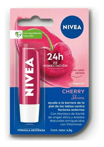 Protector Labial Humectante Nivea Cherry Shine X3 Un