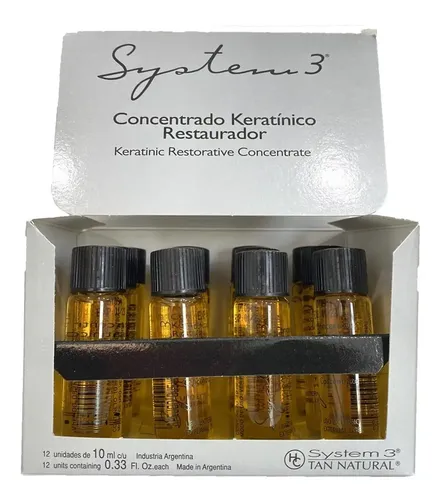 System-3 Caja De Ampollas 12x10ml Keratinico Color De Cabello Fragancia Del Tratamiento Natural System-3 Ampolla Capilar Nutrición