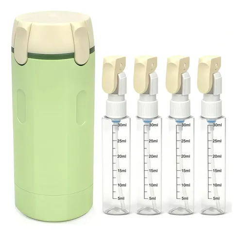 Set 4 Botellas Recargables Viaje 30 Ml Con Dispens